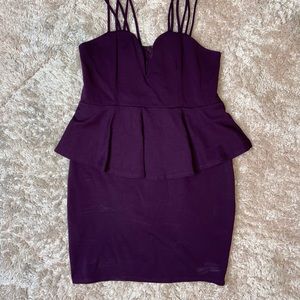 Purple Peplum Dress. 1X